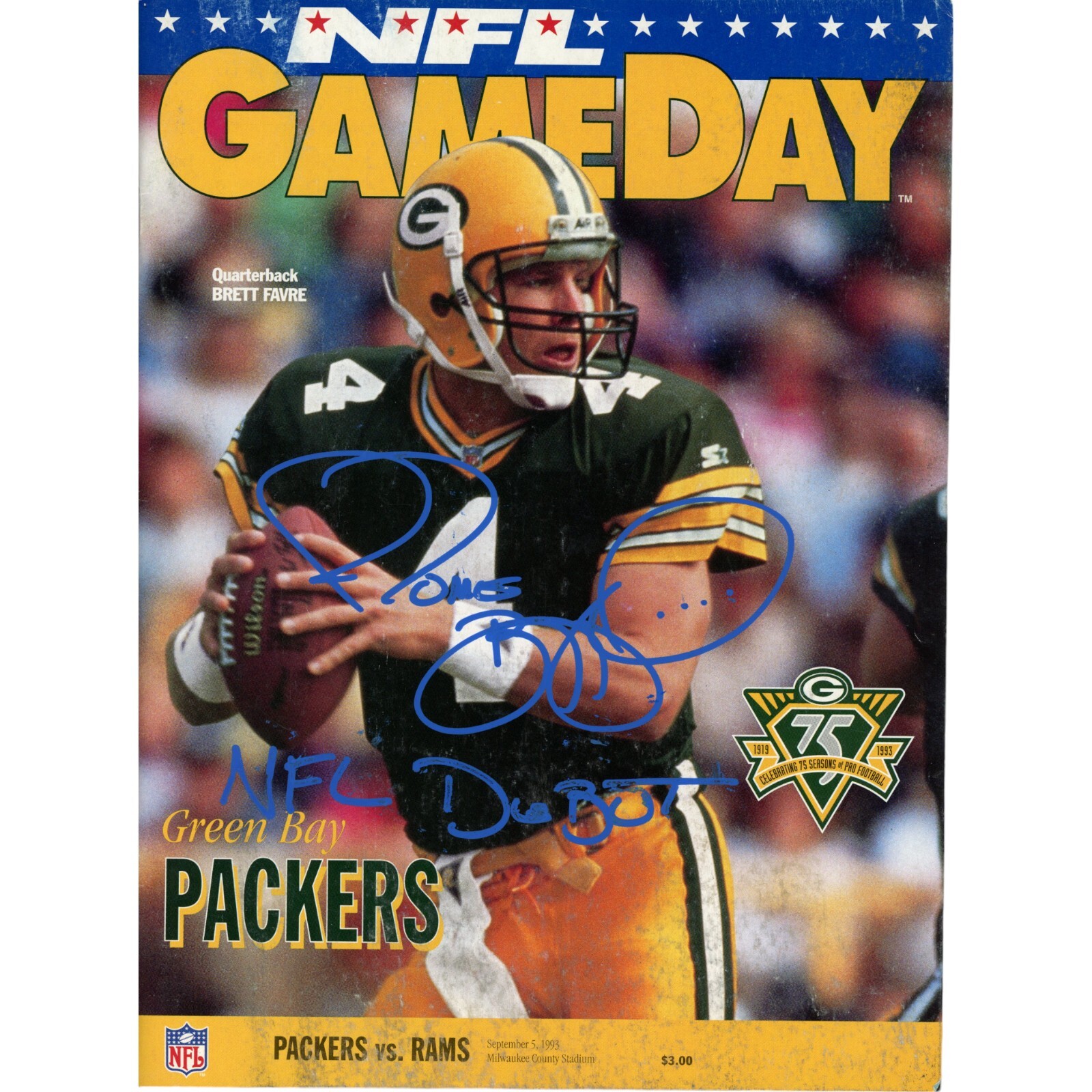 Jerome Bettis Autographed Signed Los Angeles Rams 9/5/93 Magazine Debut Beckett 48174 