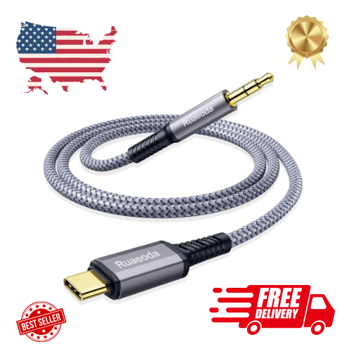 6 ft, USB C to AUX 3.5mm Audio Jack Cable USB Type C to 3.5mm Headphone