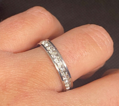 TITAN FULL ETERNITY BAND RING, ZIRKONIA - VERSCHIEDENE GRÖßEN - PORTOFREI