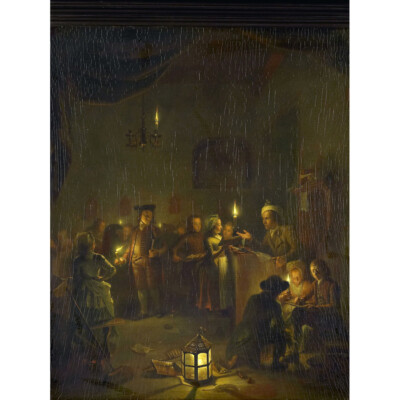 Versteegh Die Nachtschule Gemälde Leinwand Wandbild Kunstdruck Poster