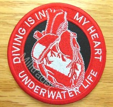 Scuba Diver Heart Underwater Life Diving Patch Iron-on 