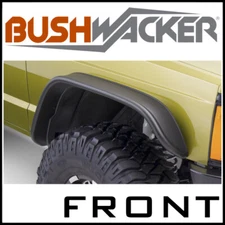Bushwacker Flat Style Front Fender Flares PAIR fit 1984-2001 Jeep Cherokee BLACK