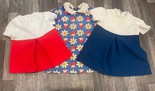 Lot of 3 Vintage 60s 70s Handmade Toddler baby Girl Dress Mod Flower