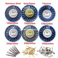 30/120/240Pcs Dental Root Canal Pins Conical Screw Posts Gold Plated/Titanium/SS