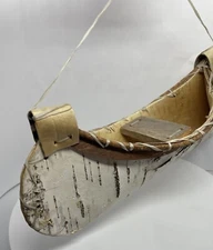 Handmade Birchwood Bark Canoe Folk Art 12” Gorgeous Craftsmanship Indigenous