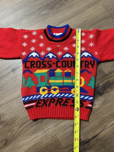 Vtg Club House Children’s Pullover Sweater Cross Country Train Express Size 2 - Picture 10 of 10
