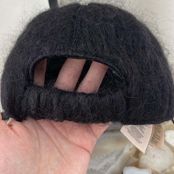$1,185 NEW GUCCI Mohair GG Lauren Baseball Hat BLACK L large 