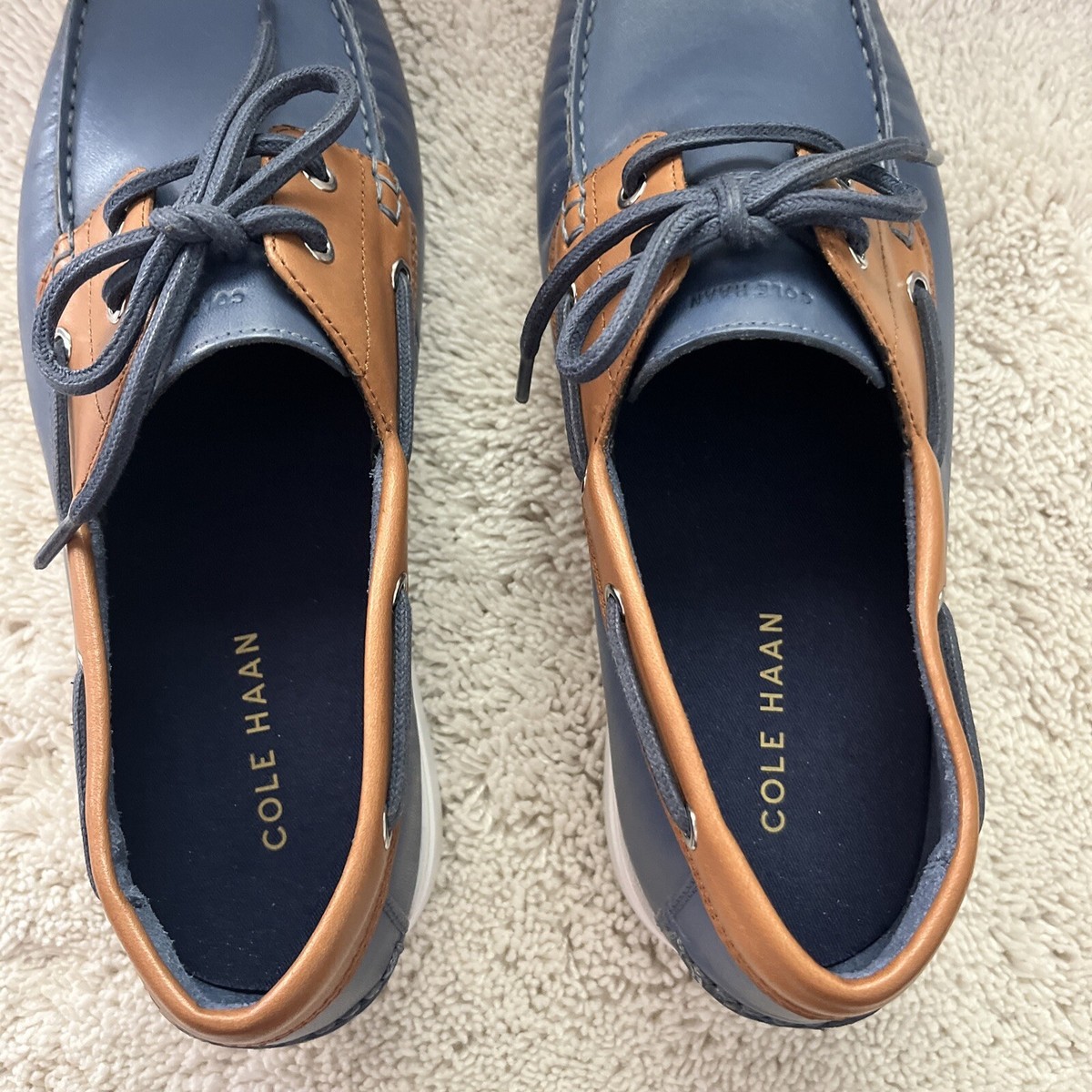 Mens COLE HAAN Cornell 2 Eye Boat Shoe C32579 Indigo British  display picture 1