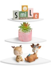 Mensole ad Angolo, 3 Pezzi Mensole Angolari Scaffale Angolare Muro in PVC,...