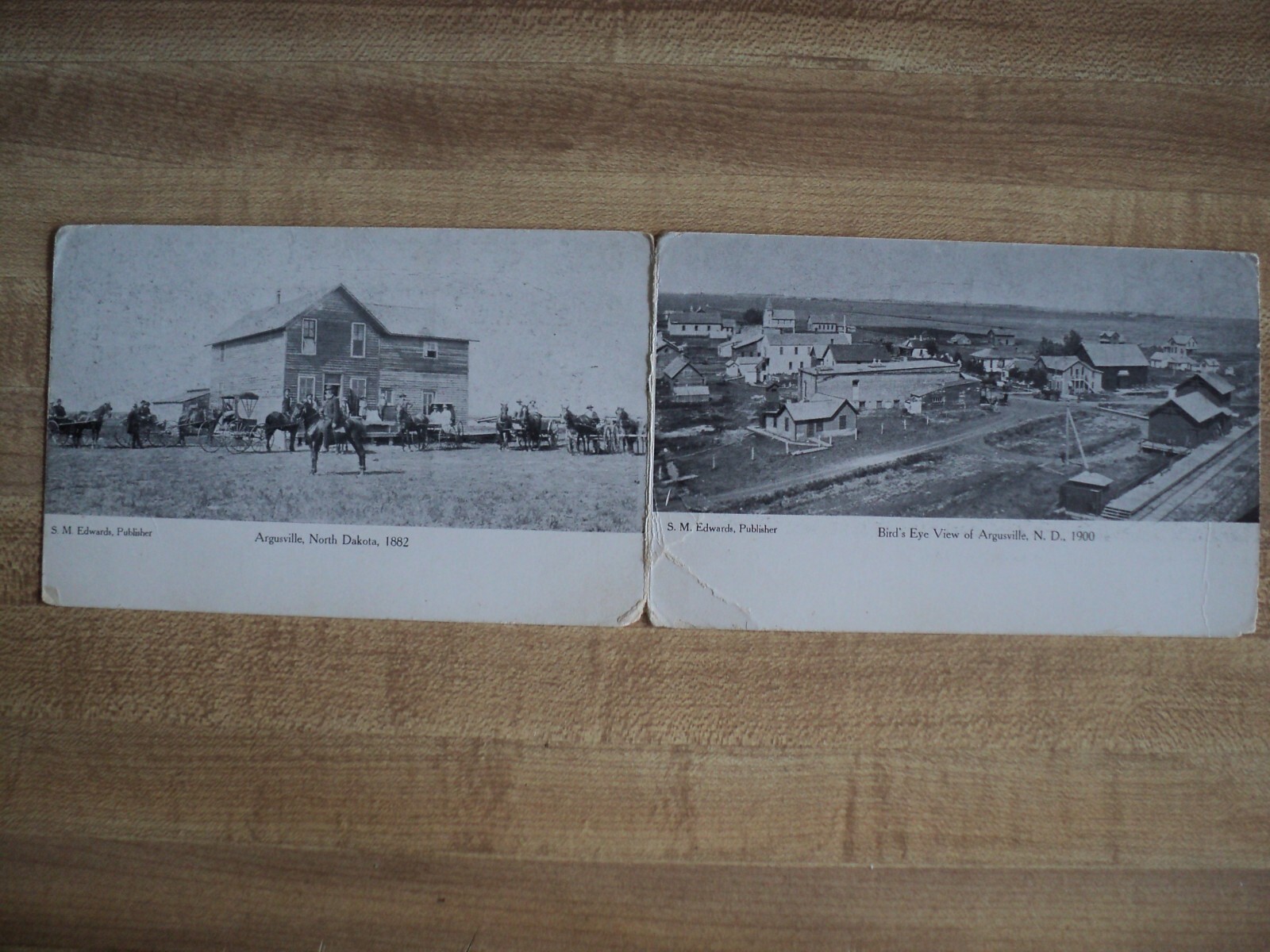 Argusville ND North Dakota Town & Railroad Depot Double Wide Folding