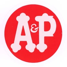 A&P Supermarkets Logo Sticker - Style 2 (Reproduction)