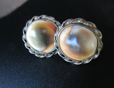 Antique Victorian Sterling 925 Operculum Shell Cat display picture 1
