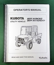 Kubota RTV-X1120D Operator's Manual: 124 Pages Coil Bound & Protective Covers!