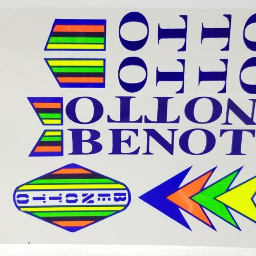 Juego de calcomanías Benotto italianas de colección marco pegatinas ciclismo azul amarillo verde brillo - Imagen 2 de 9