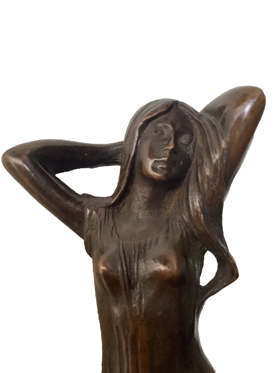 フランス、ACTUAL★女性オブジェ★中古品 Julien CAUSSE (1869-1929) Draped Woman Sculpture French Bronze