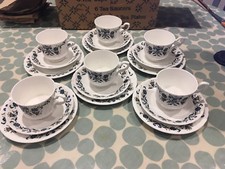 Mayfair Fine Bone China teaset - 6 cup, saucer & plate trios - boxed .