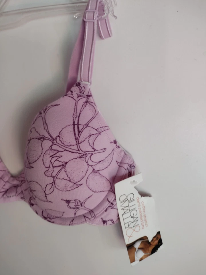 Gilligan & O'Malley 34A CAMISETA FLORAL LILA LIGERAMENTE ACOLCHADA Ajuste con aros Foto 4 de 4