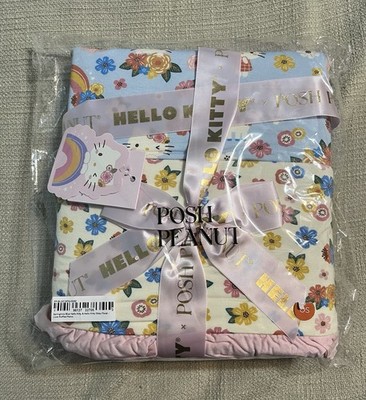 Posh Peanut Hello Kitty Spring Flower Blanket Luxe Ruffled Patoo NWT