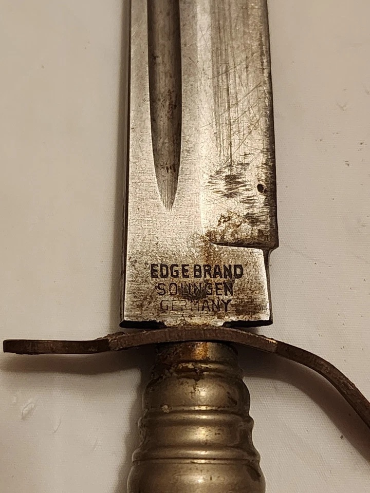 复古 Edge 品牌 Solingen 德国固定刀片蹄柄刀带毛皮鞘 — 第 4/4 张图片