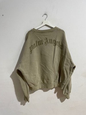 PALM ANGELS CURVED LGO BEIGE CREWNECK SIZE XL PREOWNED
