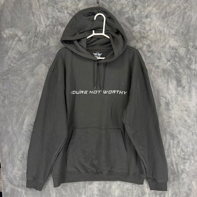 Boys Lie Youre Not Worthy Rhinestone Hoodie Black One Size Beimar Angel Logo
