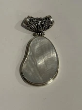 ALS Designed Mother Of Pearl Large Ornate Slide Pendant 