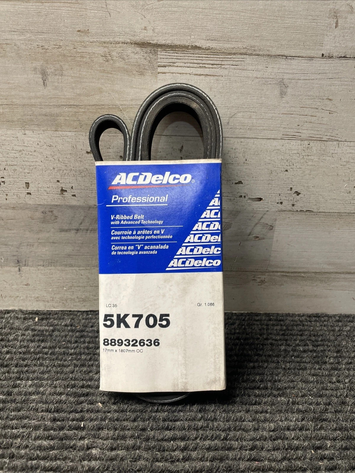 NOS ACDelco - Serpentine Belt - 18mm x 1805mm - ACD #5K705 GM #88932636