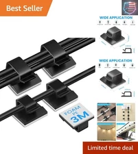 100 PCS Adhesive Cable Clips - 50 Large & 50 Small for Ultimate Cable Management