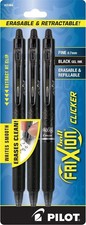 PILOT FriXion Clicker Erasable Pens, Refillable Retractable Gel Ink Pens