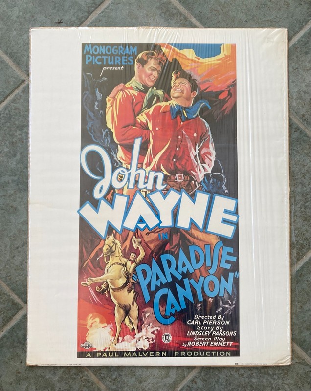 John Wayne 19" X 24" Paradise Canyon Ira Roberts 1978 Reprint Movie Poster