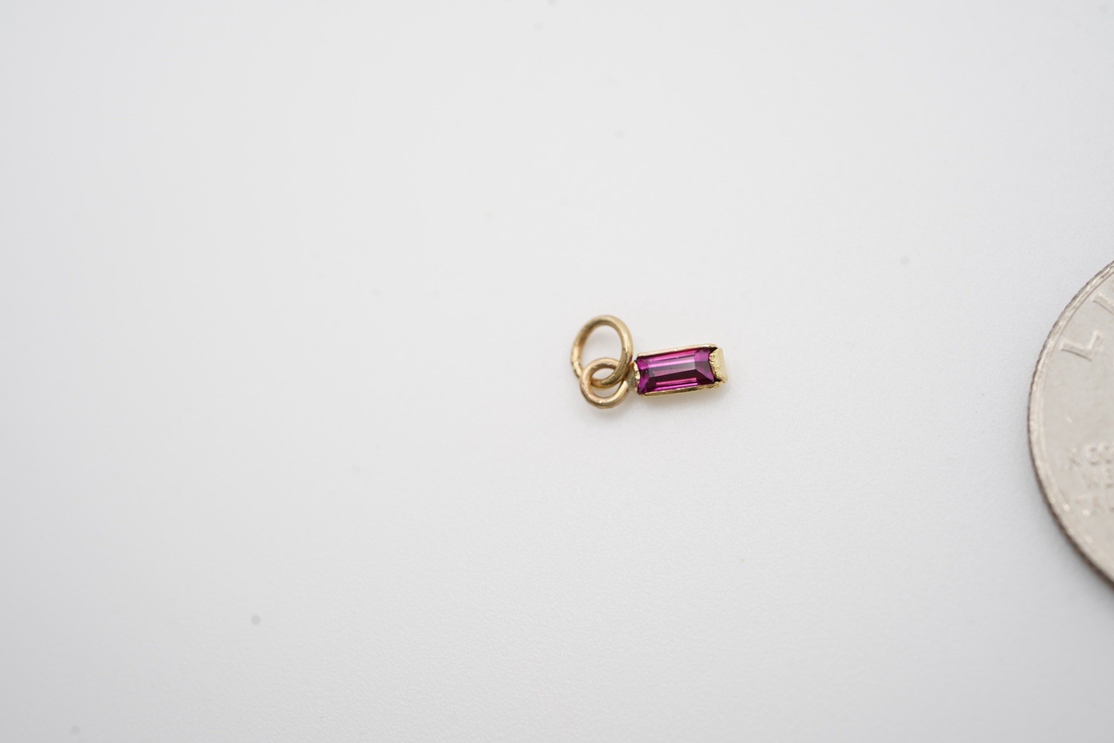 Rectangular Ruby Pendant. 0.60/cts. 14K Yellow Go… - image 4