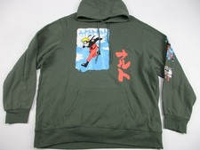 Felpa con cappuccio pullover uomo XXL Naruto Shippuden 2007 verde