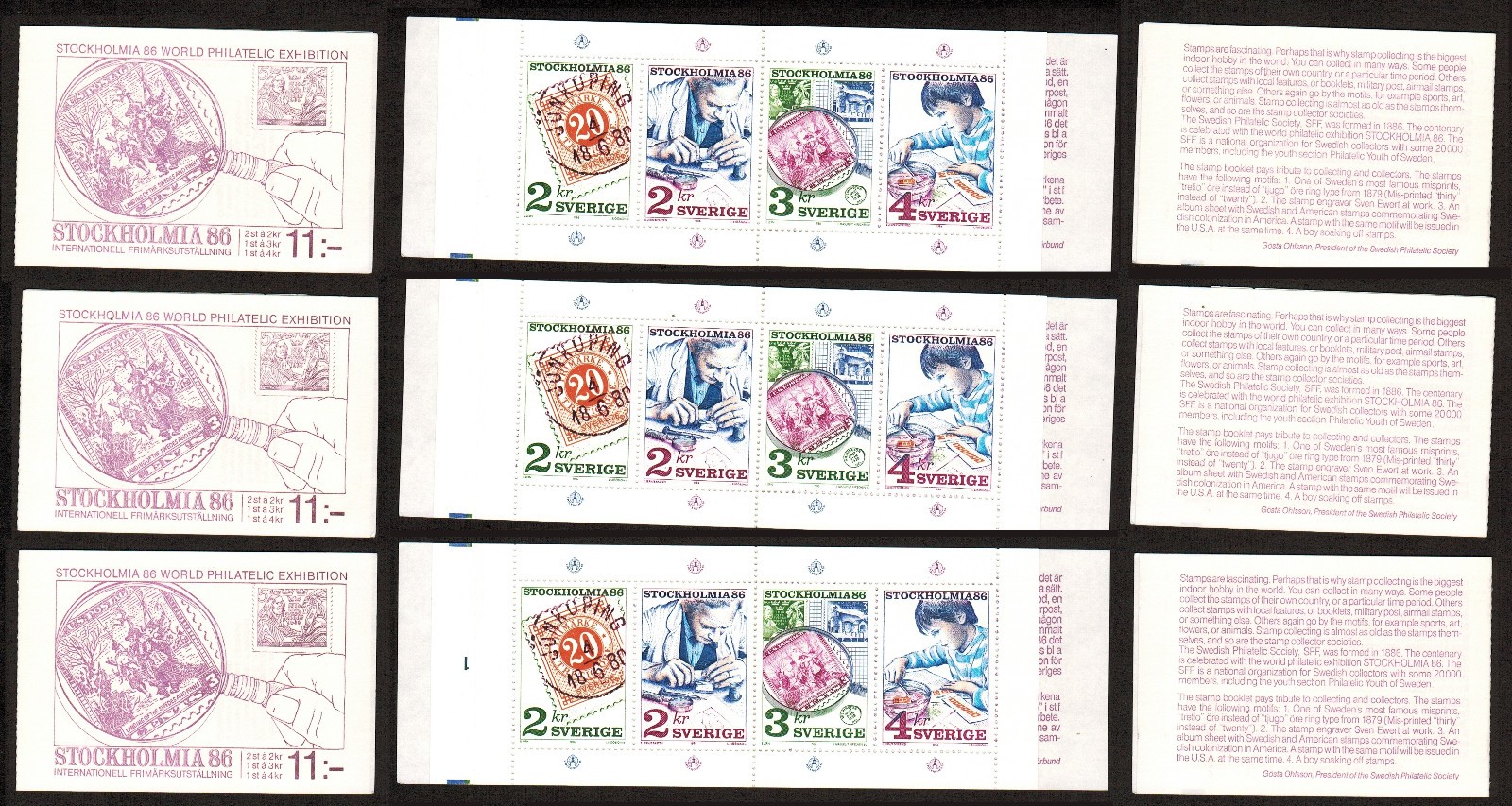 European Postage Stamps: France, Sweden & Switzerland