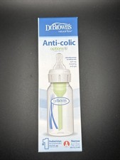 NEW Dr. Brown's Natural Flow 4 oz. Baby Bottle Option  With Level 1 Nipple