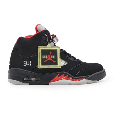 Size 10.5 - Supreme x Air Jordan 5 Retro Black for sale online | eBay