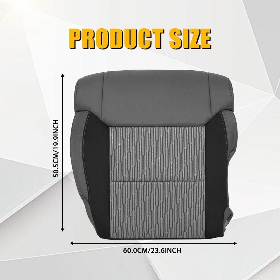 Cubierta de asiento de tela gris/negro para parte inferior del conductor delantero para Toyota Tundra 2014-2021 Foto 3 de 4