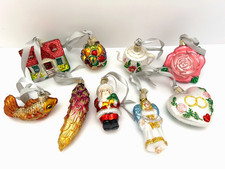 9 Old World Christmas Bride Tree Wedding Ornaments Blown Glass Angel Heart House