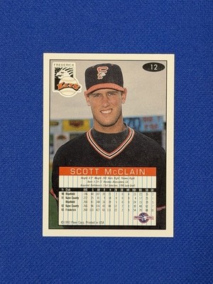 SIGNED AUTO ORIOLES SCOTT McCLAIN 1993-94 FLEER EXCEL #12