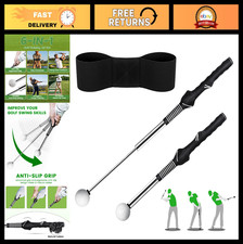 Retractable Golf Swing Trainer with Arm Band - Right-Handed Grip Tempo Stick