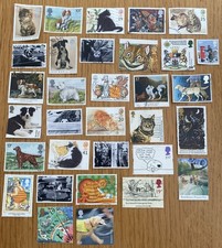 30 CAT & DOG GB Used Stamps Off Paper Collection, Thematics.
