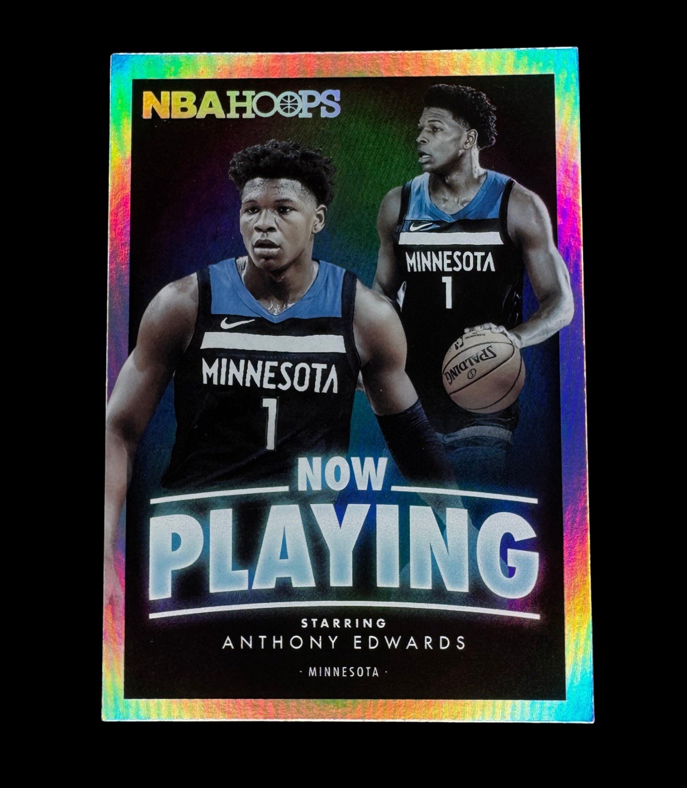 2020 Anthony Edwards NBA Hoops Now Playing Holo RC