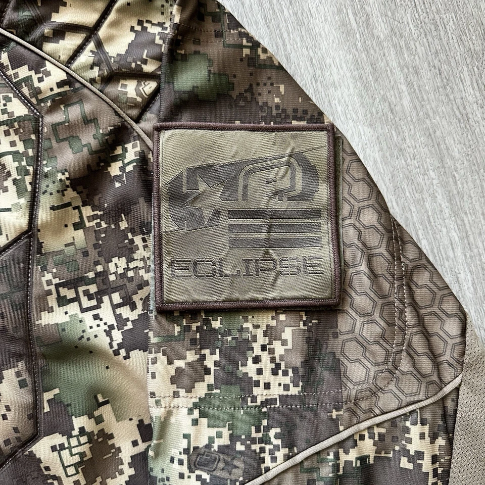 Planet Eclipse Paintball Jersey Mens 2XL Brown Green Camo Padded Vented LS Shirt - Image 4 of 4