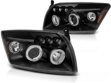 Schwarz Halo LED-Angel-Eyes Halogen-Scheinwerfer für Dodge Caliber 2006-2012 LPD