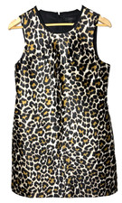 J. Crew Women's Sleeveless Sheath Dress Size 6 Brown Black Leopard Print