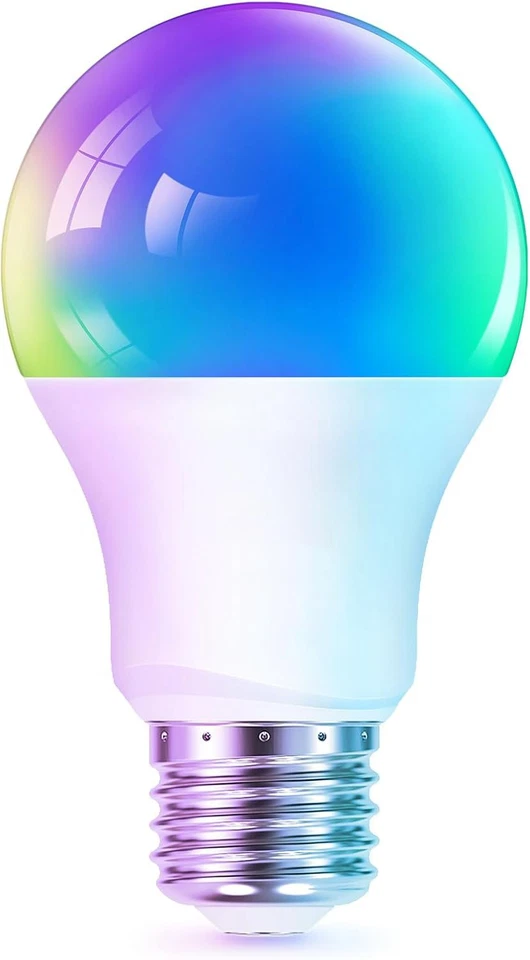 LED RGB Smart Light Bulb A21 15W WiFi Bluetooth E26 Alexa & Google Home 8-Pack - Image 3 of 4