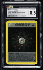 CGC 8.5 Rainbow Energy 17/82 Team Rocket 1st Edition Holo Swirl Pokemon Card