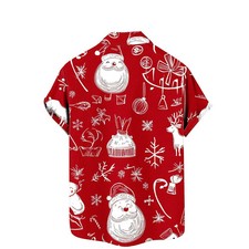 Christmas Santa Claus Pattern Hawaiian Shirts Unisex S-5XL