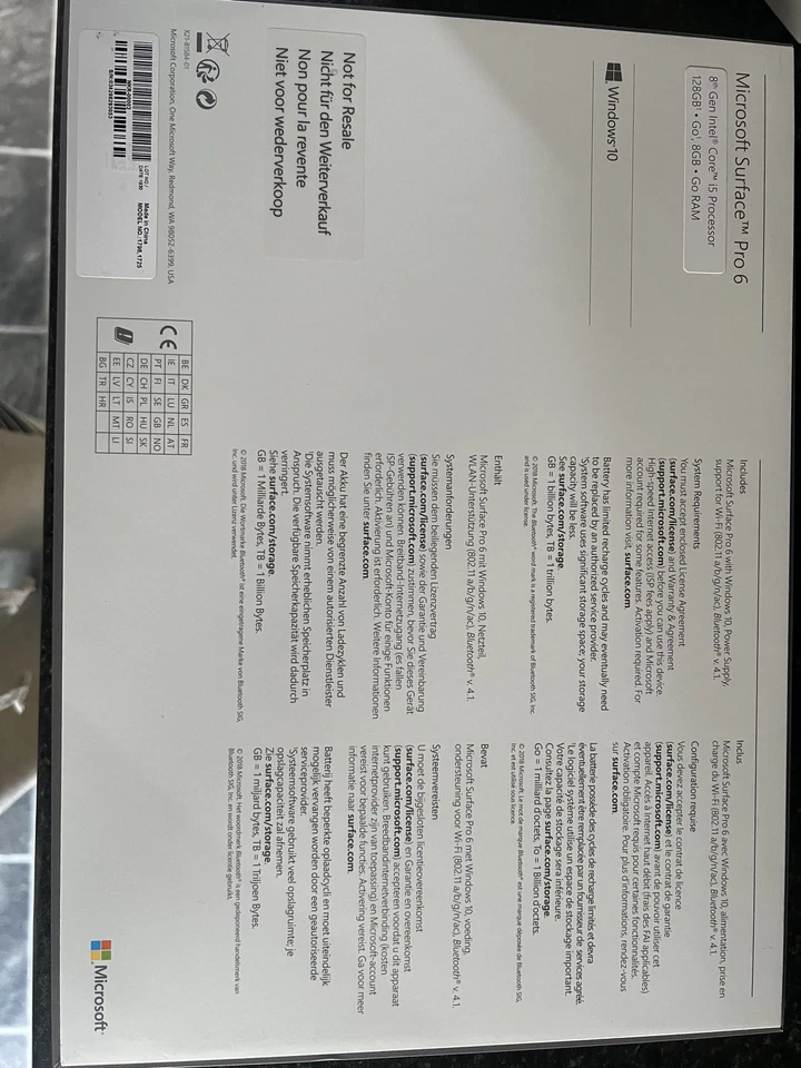 Microsoft Surface Pro 6 12.3" i5-8350U 128GB 8GB Touchscreen Windows 11 Tablet B - Image 2 of 4