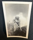 Vintage Snapshot Photo WW2 Handsome Soldiers Military Embracing Gay Interest