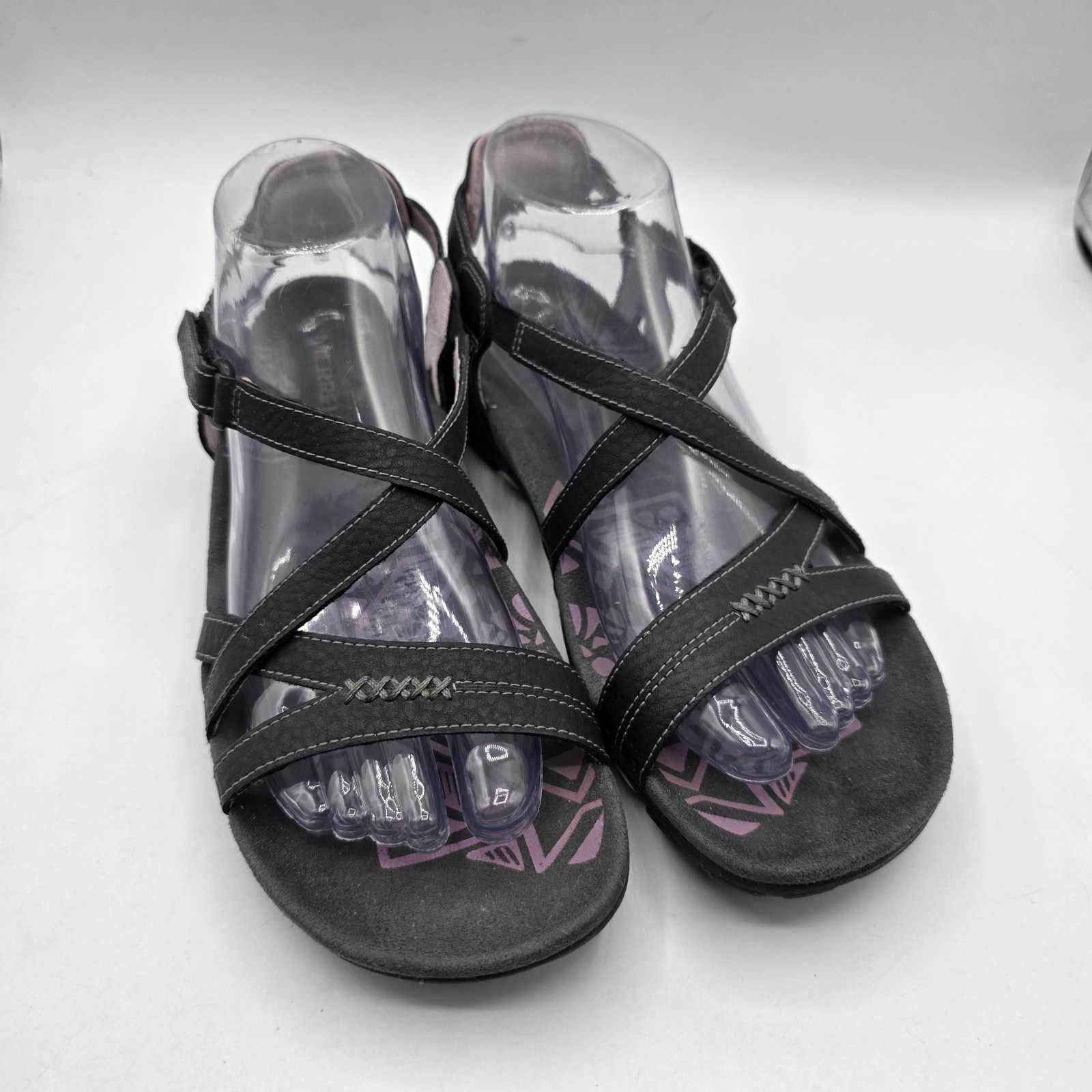 Sandali Merrell donna 8 neri in pelle con cinturino scarpe comode sportive